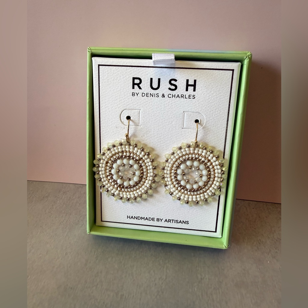 Rush Beaded Circle Drop Earrings